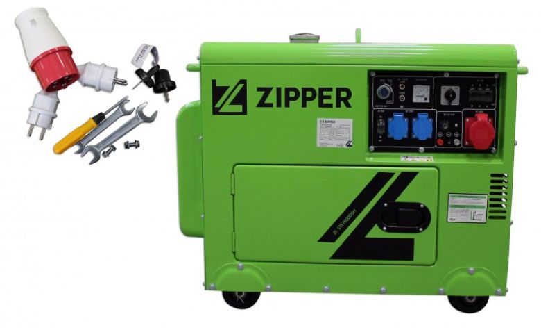 Generator Agregat Prądu Budowlany AVR Diesel Zipper ZI-STE7500DSH